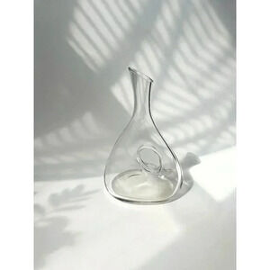 Vintage Lenox Tuscany Round Clear Asymmetrical Glass Decanter